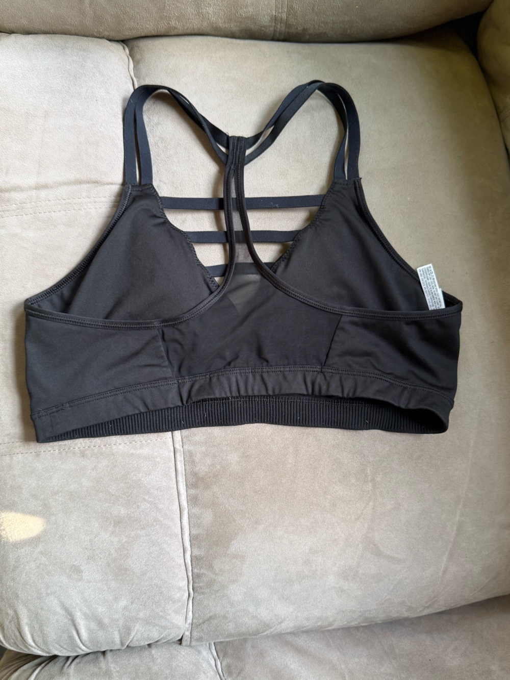 Victoria Sport Strappy Black Sports Bra with Lattice Back - Picture 2 of 4